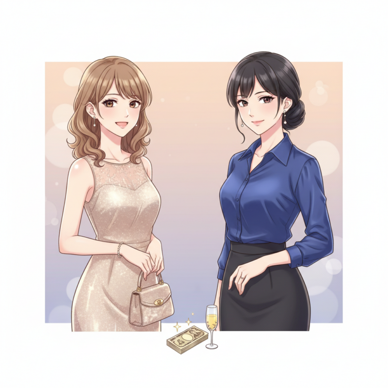 ラウンジ嬢月収平均と最高額の実態の解説イメージ