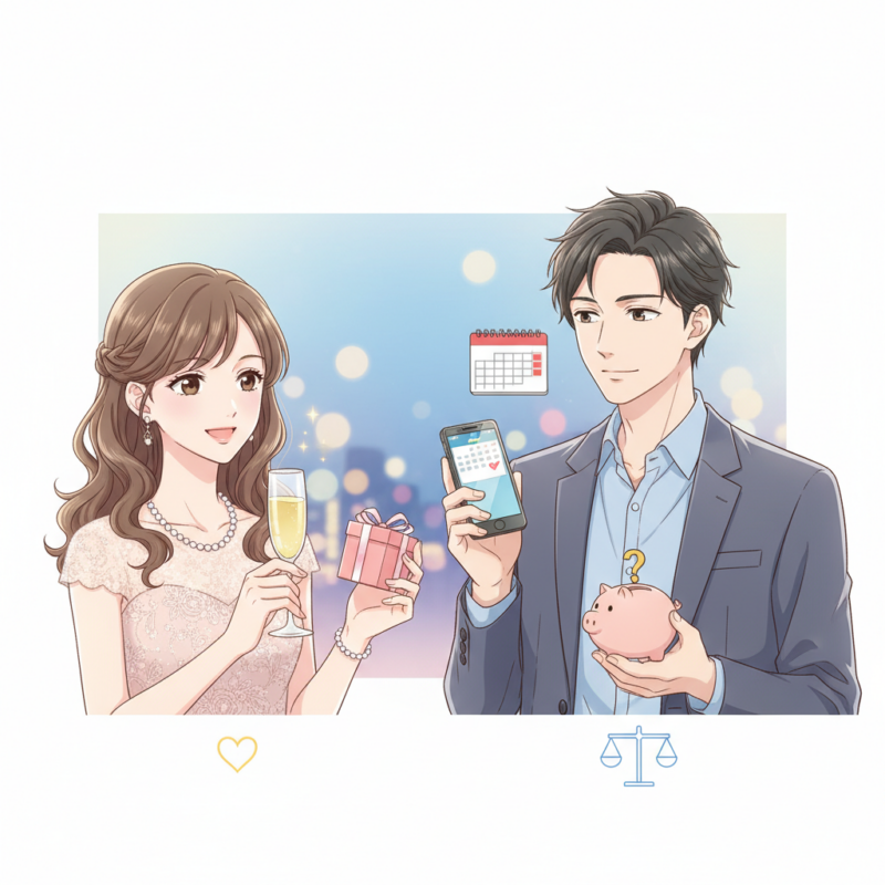 ラウンジ嬢彼女と付き合うメリットデメリットの解説イメージ