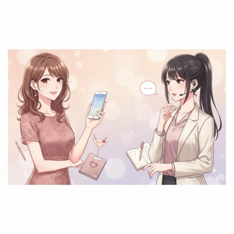 ラウンジ嬢ライン営業のコツと返信術の解説イメージ