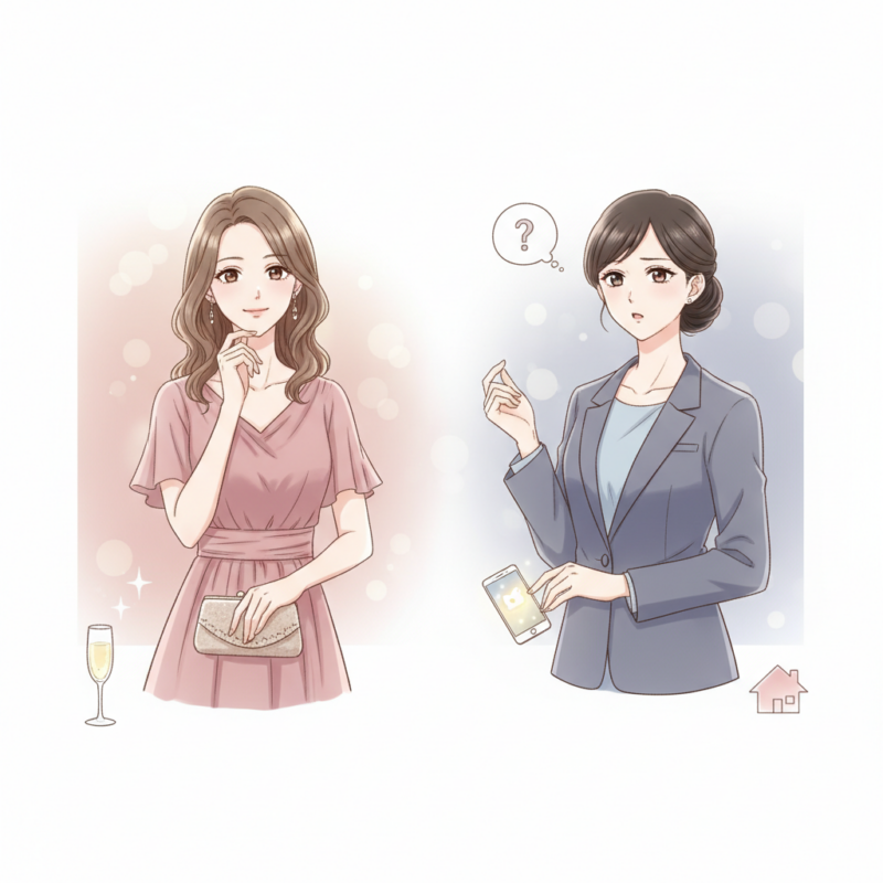 ラウンジ嬢イメージと世間体の解説イメージ