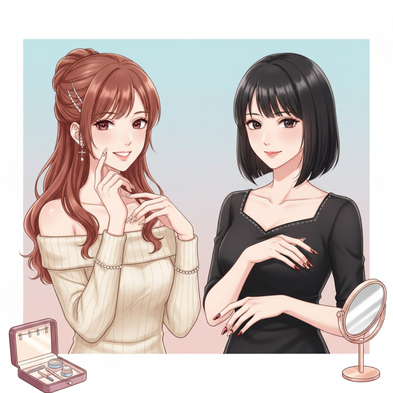 ラウンジ嬢ネイルのデザインとマナーの解説イメージ