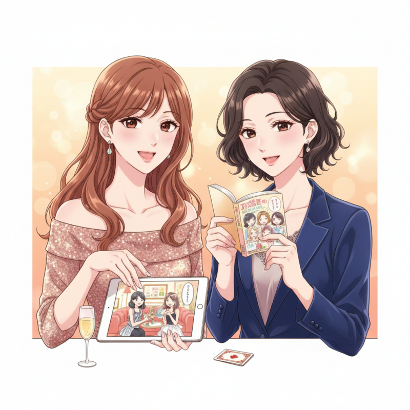 ラウンジ嬢漫画作品のおすすめ紹介の解説イメージ