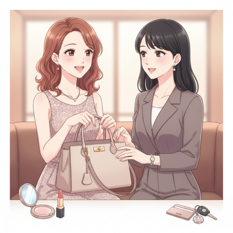 ラウンジ嬢バッグの中身と持ち物リストの解説イメージ