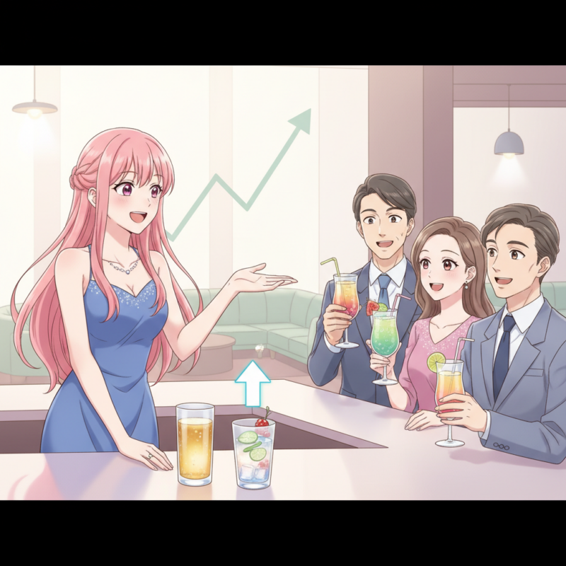 シャンパンが入った時の対処法!ノンアルでも売上を落とさないコツ